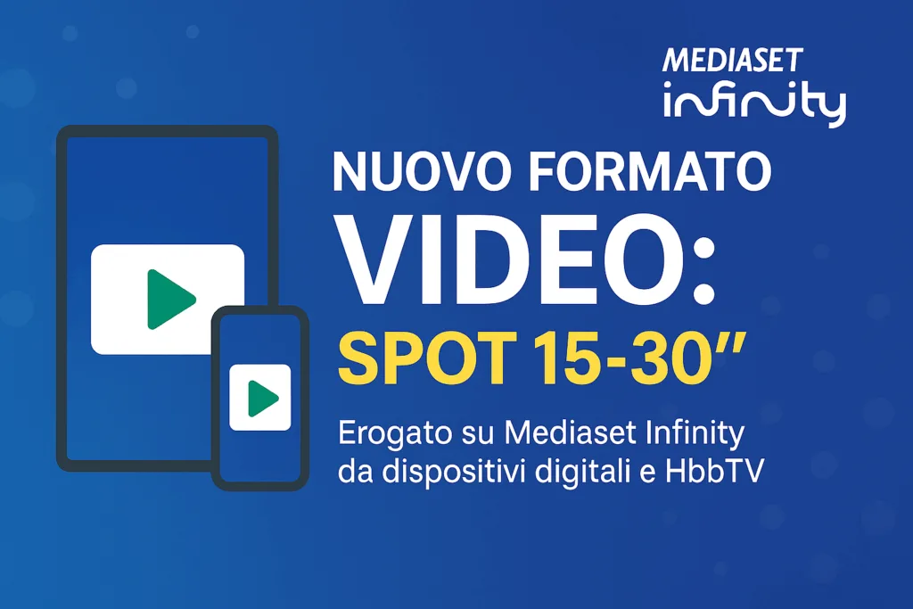 Mediaset Infinity video pubblicità smart tv branding lanner televisione local retail b2c